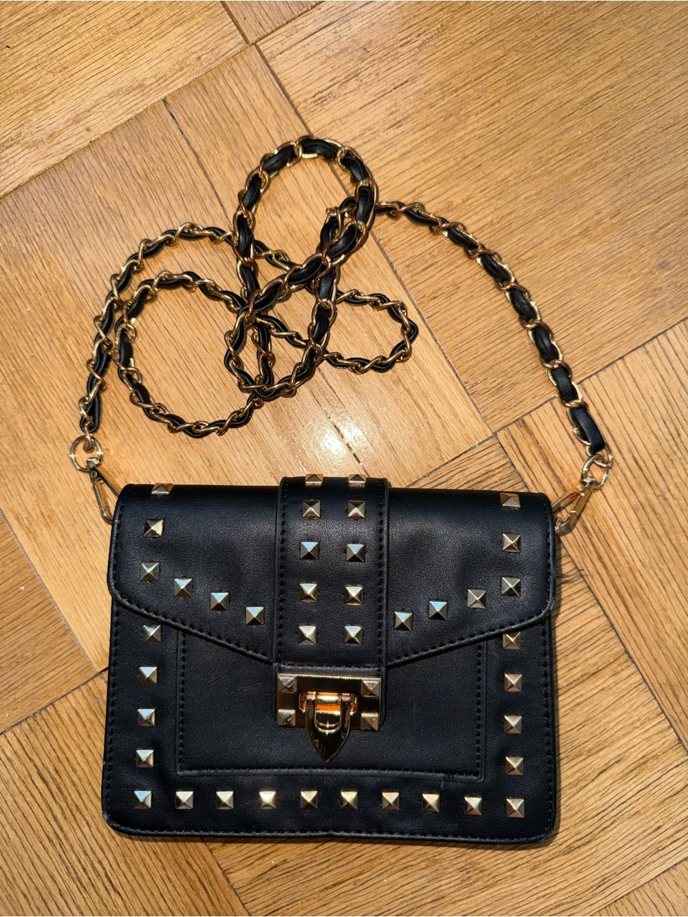 Black Purse with Gold Studs